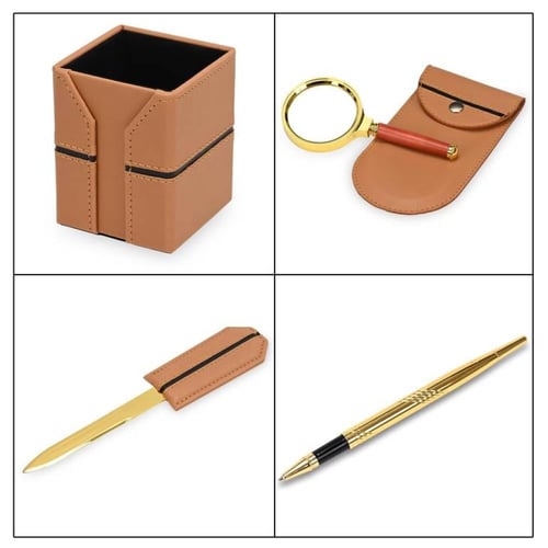 طقم مكتب 10 قطع جلد