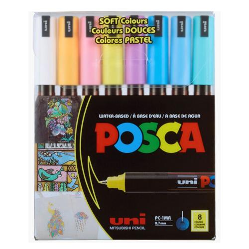 الوان بوسكا ماركر باسـتيل 8 ألوان برأس مقاس 0.7 مم