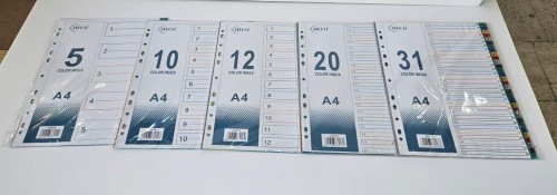 فواصل فهرسة بلاستيك مقاس A5 متعدد الالوان