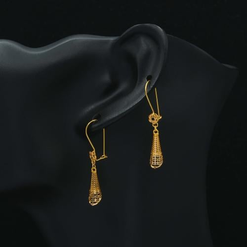 حلق ذهب عيار 21 (E7606)