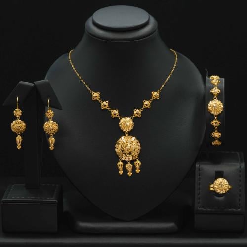 طقم ذهب كرسي جابر عيار 21 (S6828)