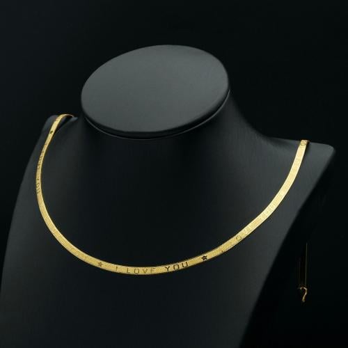 عقد ذهب فلات love ايطالي (N3789) WF