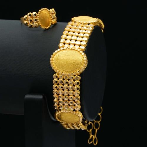 سوارة و خاتم البصمه ذهب عيار 21 (B5778)