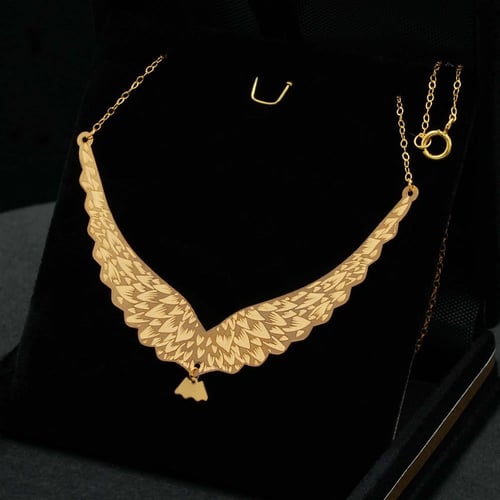 عقد جناح الصقر ذهب عيار 21 (N4794)