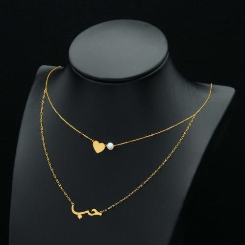 عقد حب دورين ذهب (N4819) WF