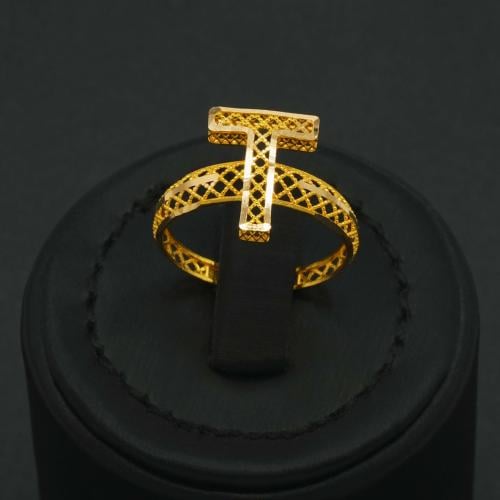 خاتم ذهب نسائي عيار 21 ( T ) (R6235)