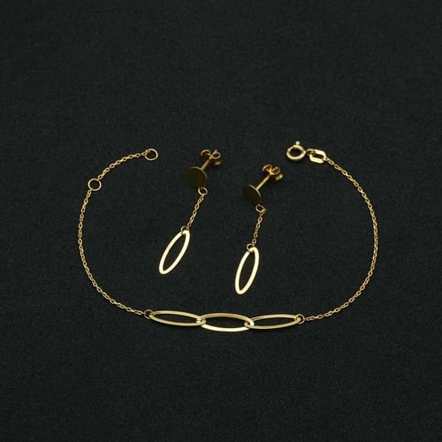 طقم ذهب ايطالي بدون خاتم (S4327)