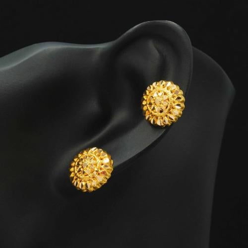 حلق ذهب كرسي جابر عيار 21 (E6121)