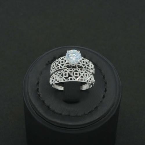 خاتم ذهب أبيض توينز (R6886)