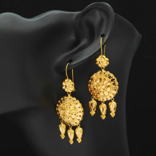 حلق ذهب كرسي جابر عيار 21 (E6122)