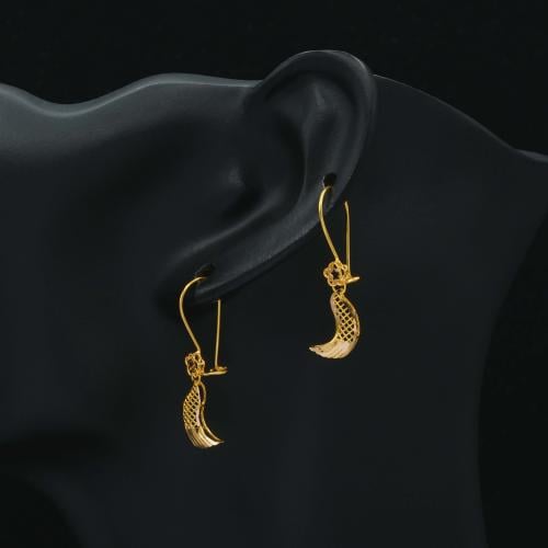 حلق ذهب عيار 21 (E7596)