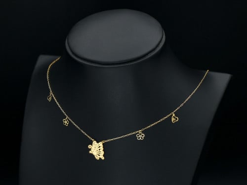 عقد ذهب فراشة الحب (N251) WF