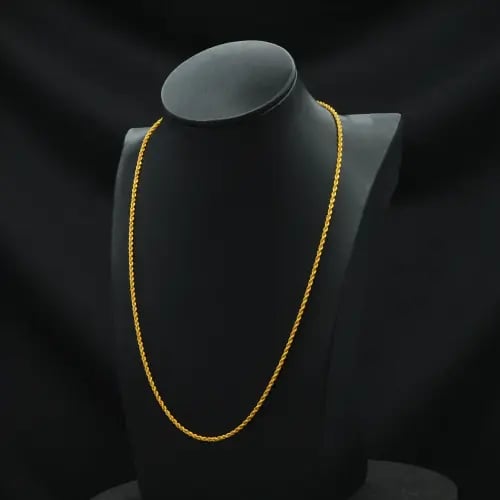 سلسال ذهب مبروم عيار 21 50 سم (N9117)
