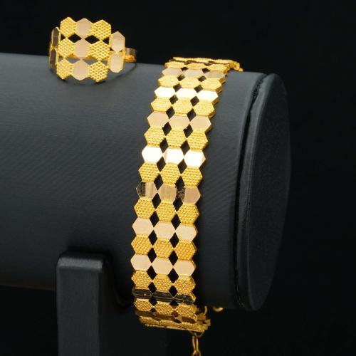 سوارة و خاتم شوميه ذهب عيار 21 (B5759)