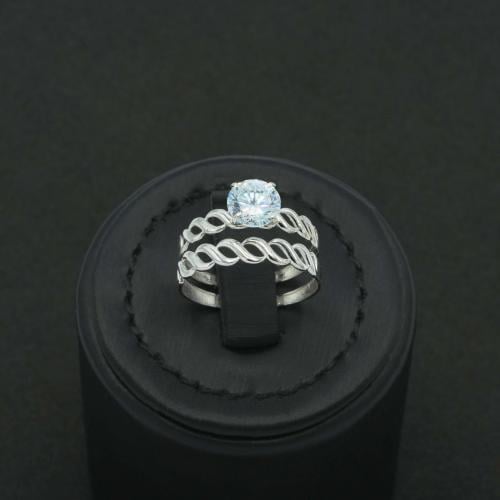 خاتم ذهب أبيض توينز (R6885)