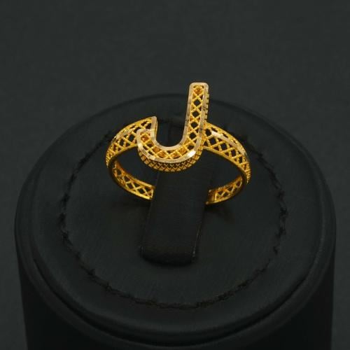 خاتم ذهب نسائي عيار 21 ( J ) (R6241)
