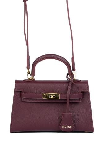 شنطة بيوند 22 كيلي ستايل مع ستراب- برغندي/ذهبي