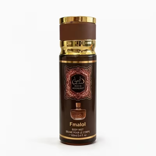 عود في ضوء القمر - بخاخ جسم - 100 مل / 3.4 أونصة سائلة، عطر عود خشبي يدوم طويلاً للرجال والنساء، رائحة مستوحاة من اللغة العربية لل...