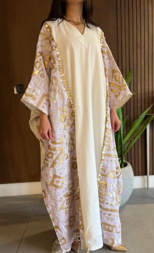Ladies kaftan with embroidery and sequins lenin
