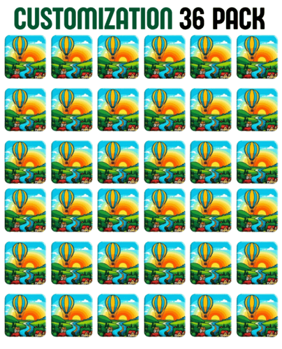 مغناطيس مربع مخصص - عبوة من 36 قطعة