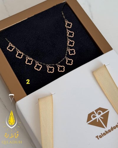 قلاده الزهور-مطليه بالذهب اختاري الشكل ب الرقم الم...