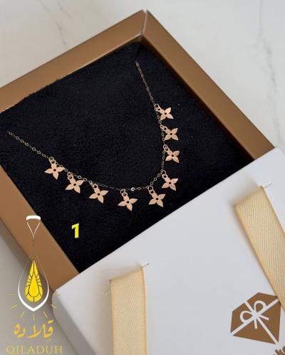 قلاده الزهور-مطليه بالذهب اختاري الشكل ب الرقم الم...