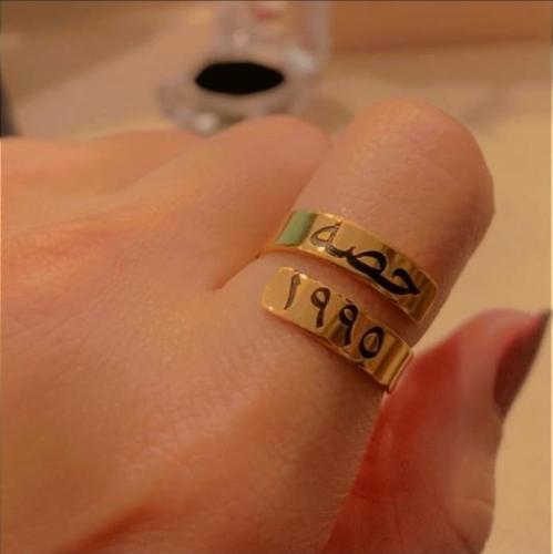 خاتم نسائي مطلي بالذهب