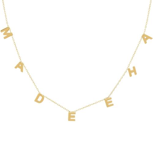 قلادة حروف اسمك من ذهب