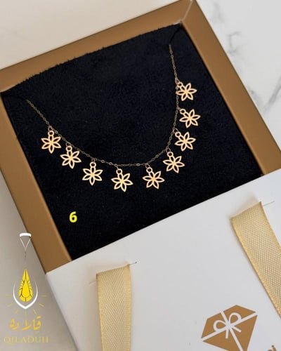 قلاده الزهور-مطليه بالذهب اختاري الشكل ب الرقم الم...