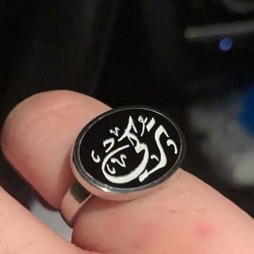 خاتم ملكي رجالي فضه خالص نحت ليزر