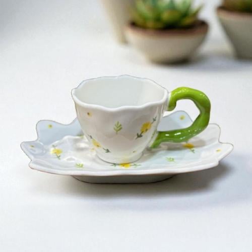 كوب سراميك مع صحن