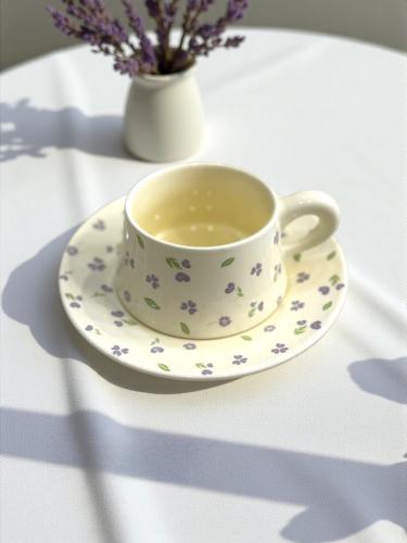 كوب سراميك مع صحن