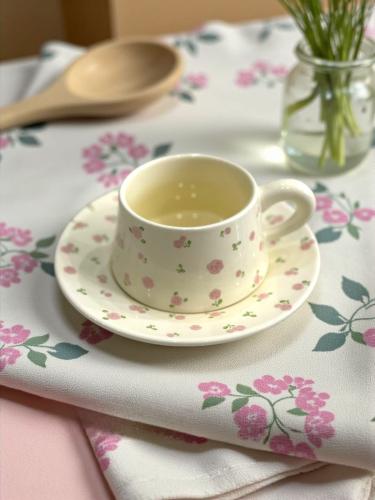 كوب سراميك مع صحن