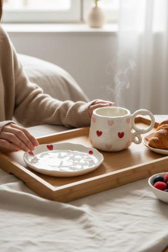 كوب سراميك مع صحن