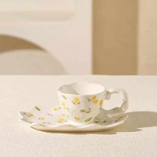 كوب سراميك مع صحن