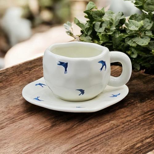 كوب سراميك مع صحن
