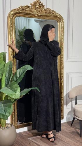 Abaya with blazer story, lightweight wool fabric