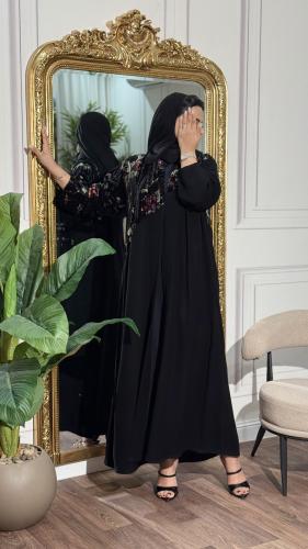 Elegant abaya, ceramic fabric, semi-culottes
