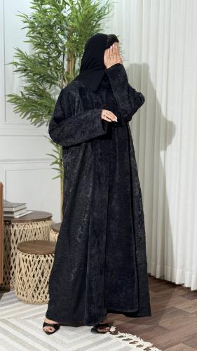 Abaya with lace sides, Juman fabric