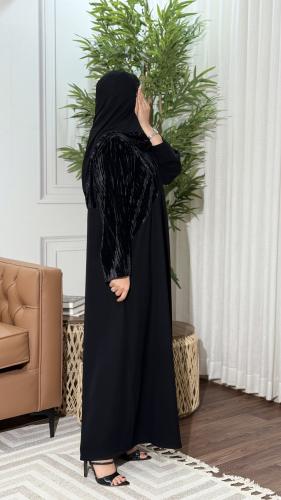 Elegant abaya, ceramic fabric, semi-culottes