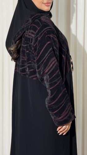Elegant abaya, ceramic fabric, semi-culottes