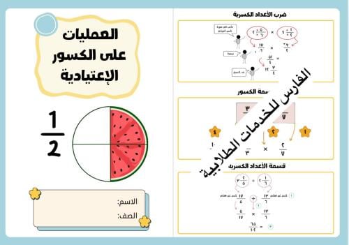 مطوية العمليات على الكسور الإعتيادية - رياضيات ساد...