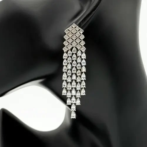 حلق سهرة زركون فضي