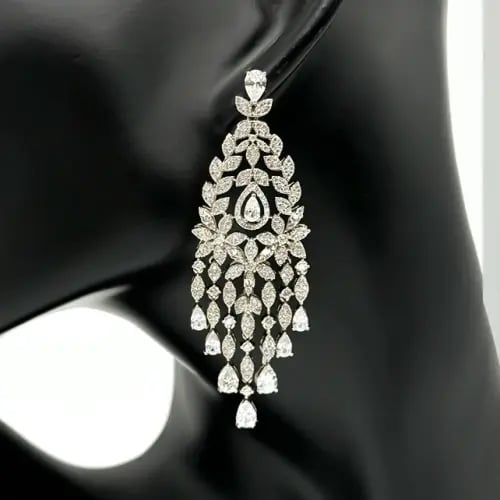 حلق سهرة زركون فضي