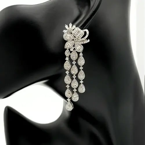 حلق سهرة زركون فضي