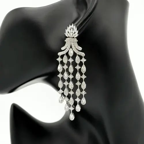 حلق سهرة زركون فضي