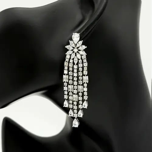 حلق سهرة زركون فضي