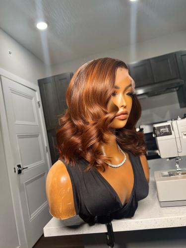 باروكه طبيعيه 100٪ لون اشـقر بني طول 14