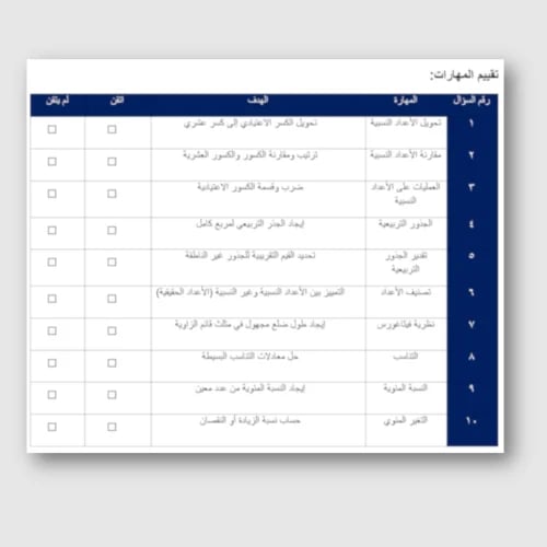 اختبار تشخيصي قبلي رياضيات ثاني متوسط مع بطاقة تقي...