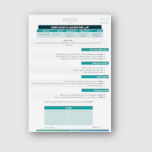 تقرير تنفيذ النشاط اللاصفي حوارات التواصل الفعّال...